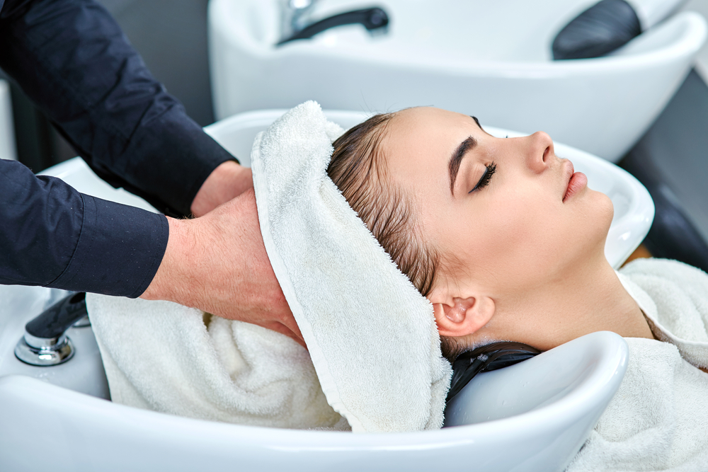 Image Showing Shampoo Hair Wash In Hair Salon